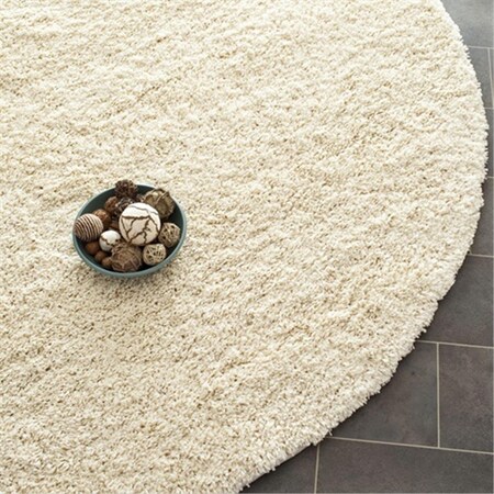 Safavieh 6 ft. 7 in. x 6 ft. 7 in. Round Ivory California Shag Rug SG151-1212-7R